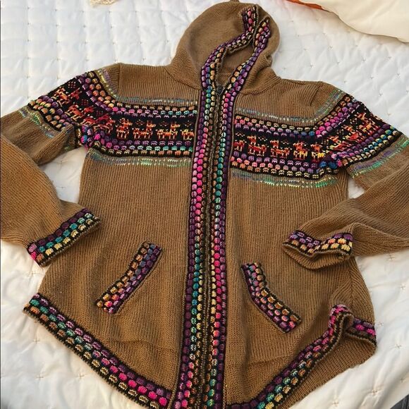 Alpaca knit, cardigans hoodie size small from Peru - Picture 10 of 10